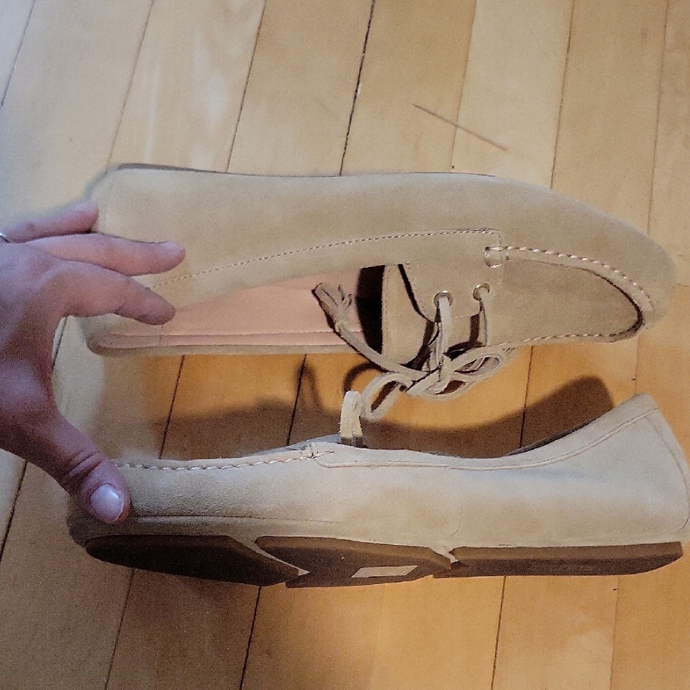 J Crew Tan Suede Moccasin Driving Loafer Boat Shoe - 10 - Picture 6 of 16